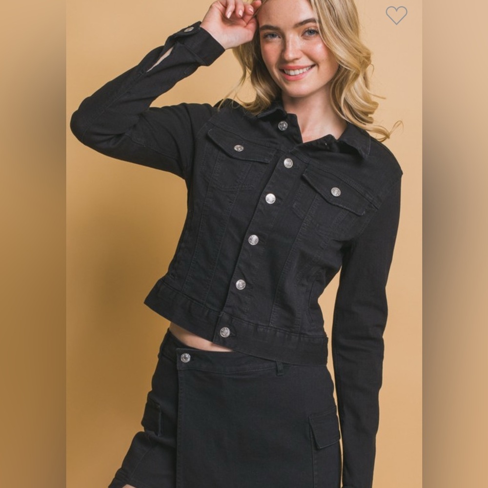 Love Tree Women's Black Denim Jacket Small NWT
